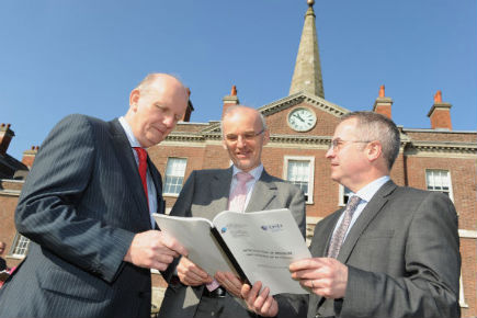 NI Health Minister Michael McGimpsey, Dr Philip McGarry, Chair of Royal College of Psychiatrists and NI Social Development Minister Alex Attwood